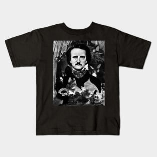 Edgar Allan Poe Halloween Ghost Story Horror Gothic Cat Kids T-Shirt